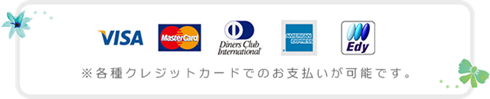 各種クレジットカードでのお支払いが可能です